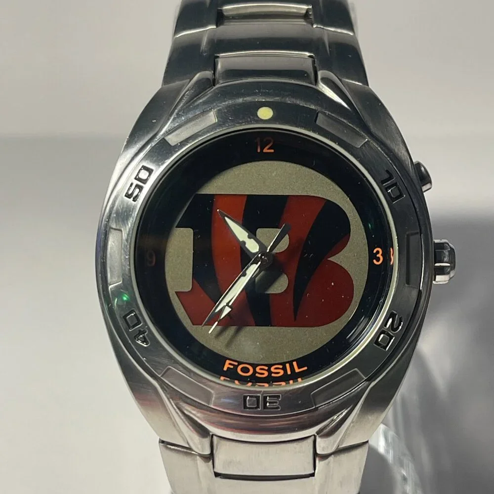 Cincinnati Bengals NFL Stainless-Steel Kaleido Watch by Fossil NEW (RARE)